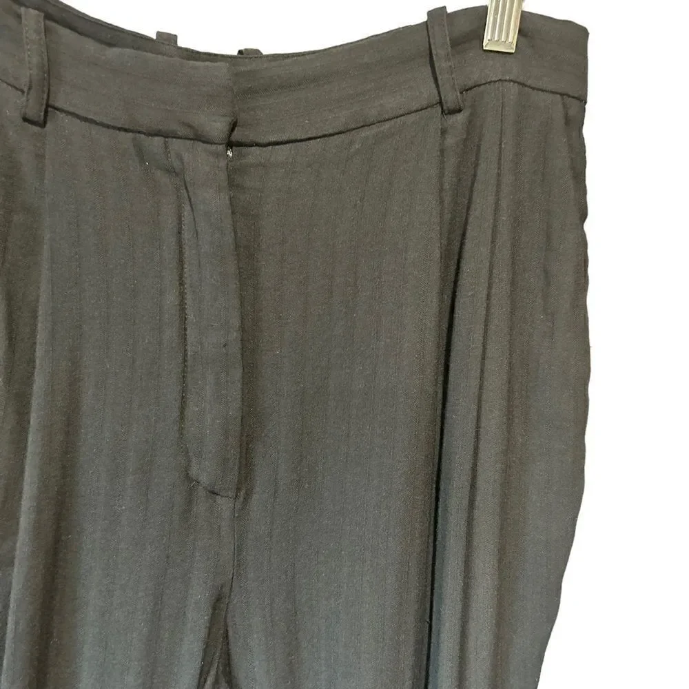 Zara Flowy Tapered Trousers with Herringbone Stripes